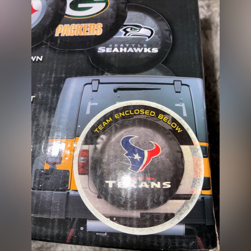 NFL Tire Cover with Team Logos in Red, Blue, White
